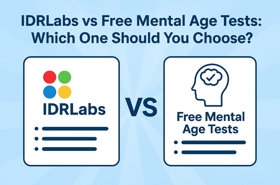 IDRLabs vs Free Mental Age Tests Comparison - Expert analysis of features, accuracy, and user experience